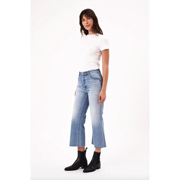 Rolla’s Classic Flare Crop High Rise Jeans Stone GREY Woemns Size 26 - Picture 1 of 7